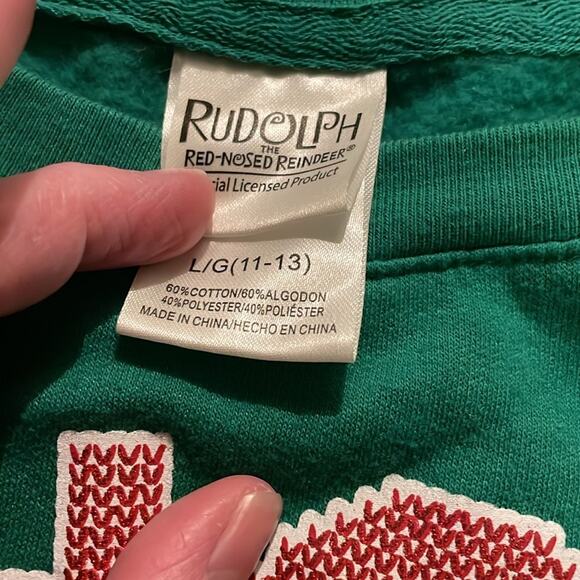 Rudolph Movie Santa Claus Ho Ho Ho Christmas Crewneck Sweatshirt Junior's Large - Picture 4 of 7